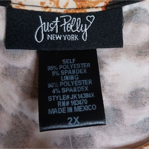 Just Polly Women's Leopard Plus Bodysuit size 2X - Picture 7 of 9